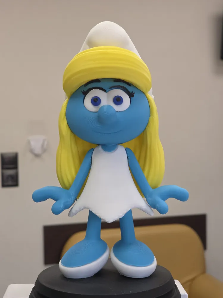 💙 فیگور اسمورفِت (Smurfette) | چاپ سه‌بعدی رنگ‌شده...