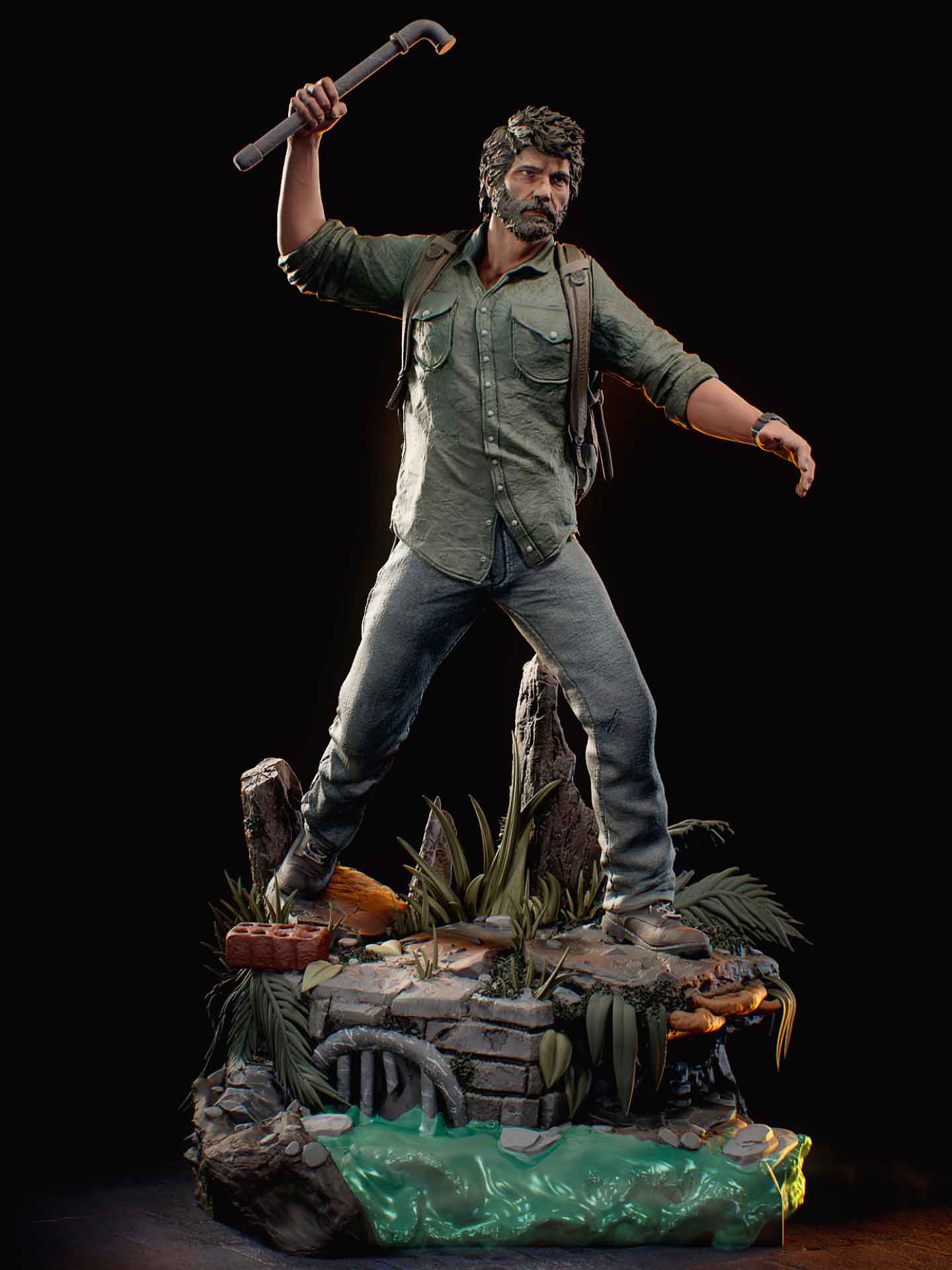 💥فیگور جوئل از The Last of Us | ارتفاع ۴۰ سانتی‌متر | جنس PLA+