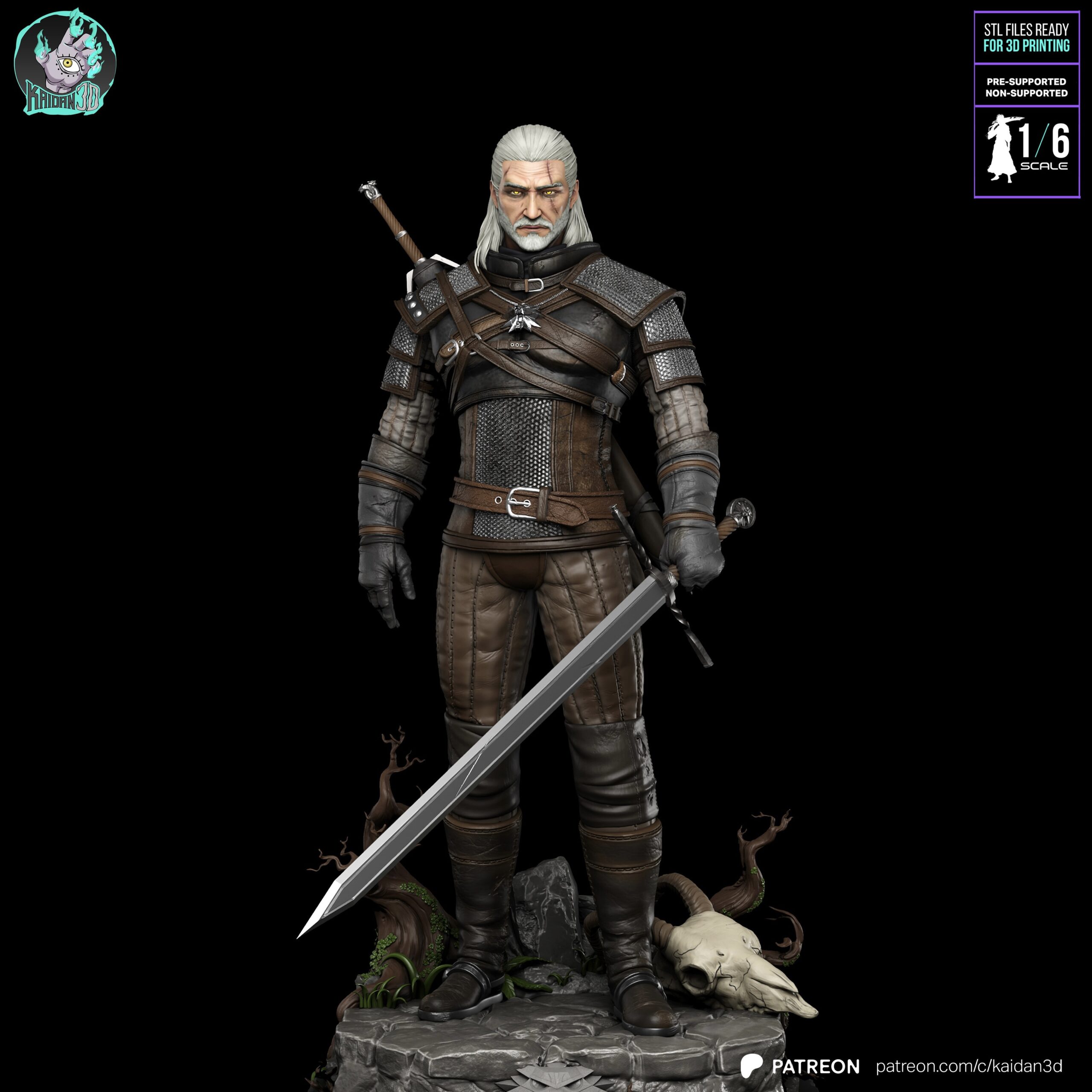 🎮 فیگور The Witcher 3 – ارتفاع ۳۲ سانتی‌متر | جنس PLA+