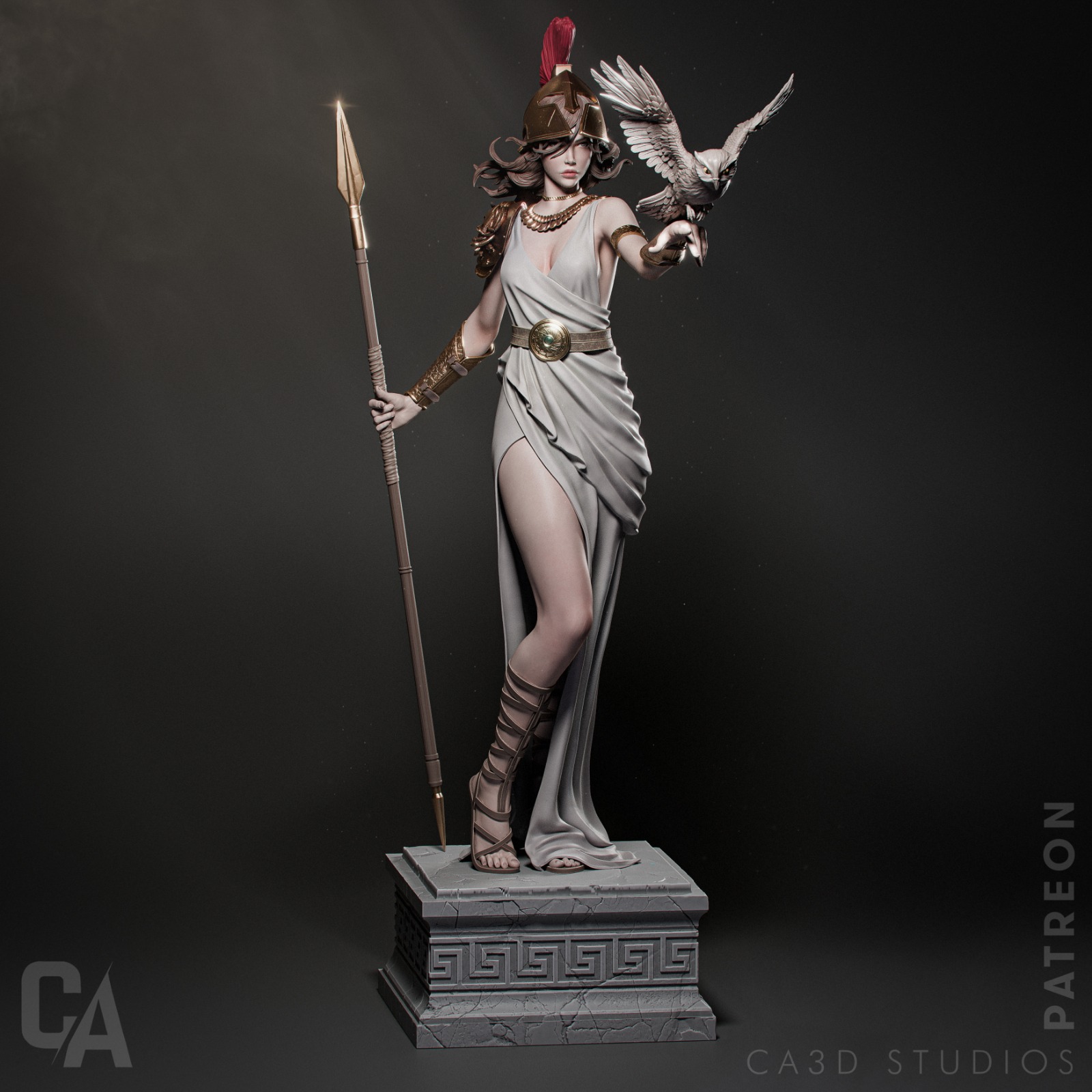 🏛️ فیگور الهه آتنا (Athena) – ارتفاع ۲۵ سانتی‌متر | جنس PLA+