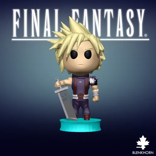 🗡️ فیگور فانکو پاپ دست‌ساز Cloud Strife فاینال فانتزی | جنس PLA+ | ارتفاع ۱۵ سانتی‌متر