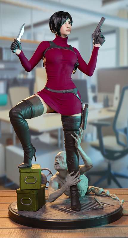 🔫 فیگور آدا وانگ – ارتفاع ۳۲ سانتی‌متر | جنس PLA+ | نسخه کلکسیونی