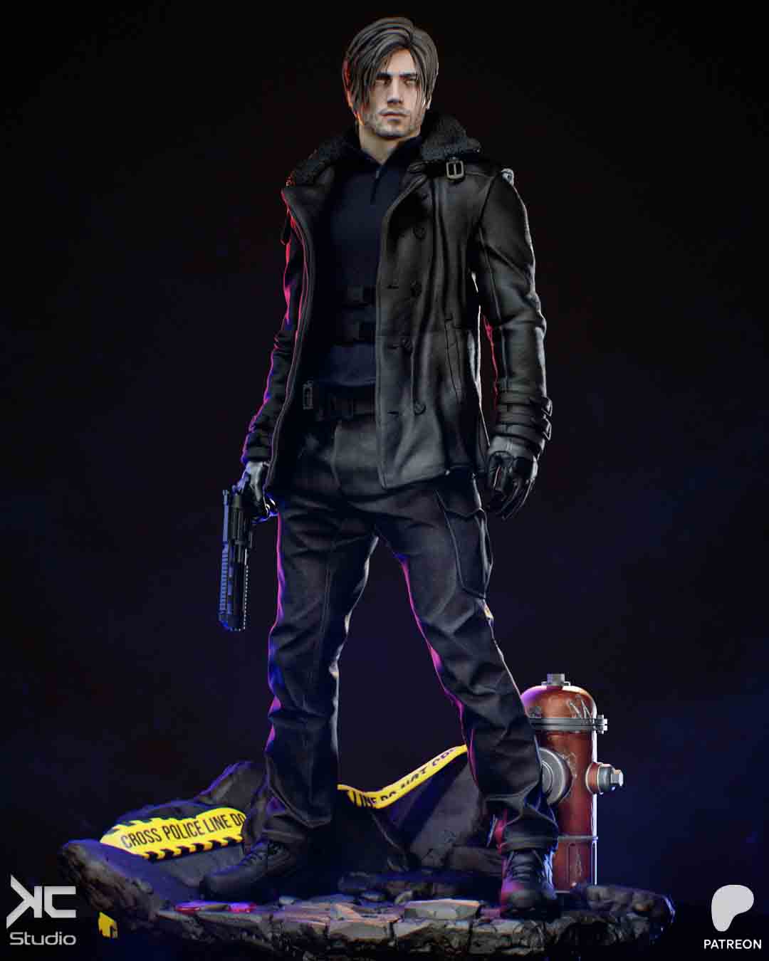 🔥🧟‍♂️ فیگور Leon Kennedy – Resident Evil 9 Requiem | ارتفاع 40 سانتی‌متر | جنس PLA+