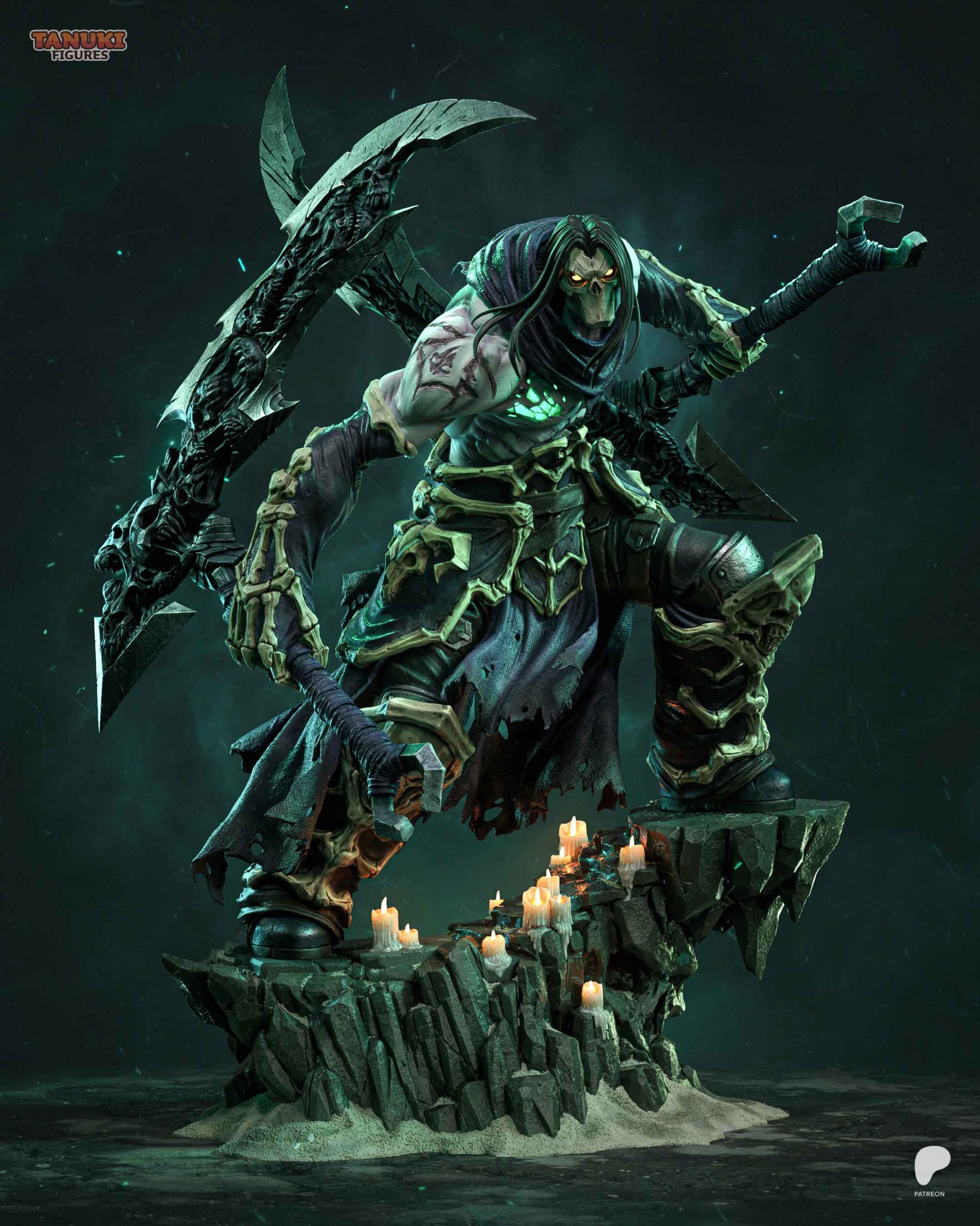 💀🐎 فیگور دث Death (Darksiders) ارتفاع 40 سانتی‌متر...