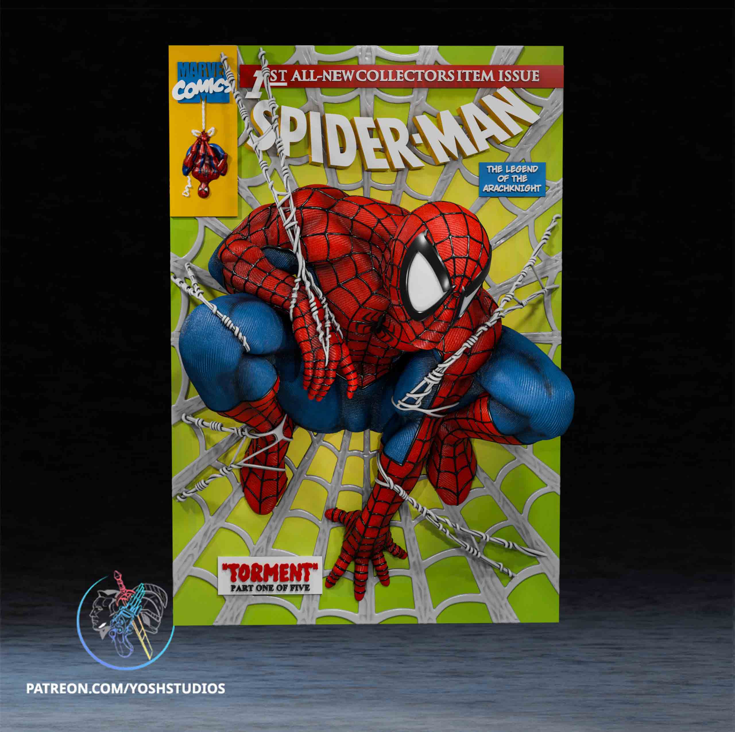 🕷️🔥 تابلو فیگور سه‌بعدی اسپایدرمن (Spider-Man 3D Poster)...