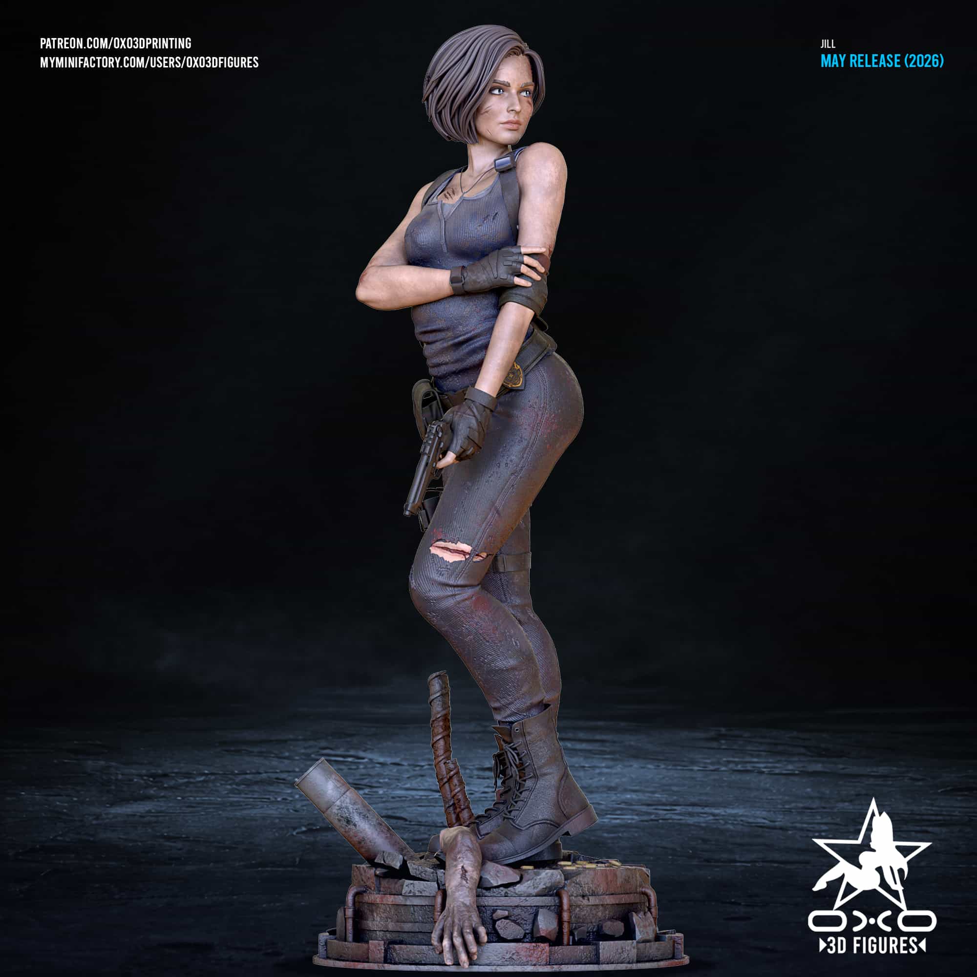 🔥🛡️ فیگور جیل ولنتاین | Jill Valentine Figure | 50 سانتی‌متر | PLA+