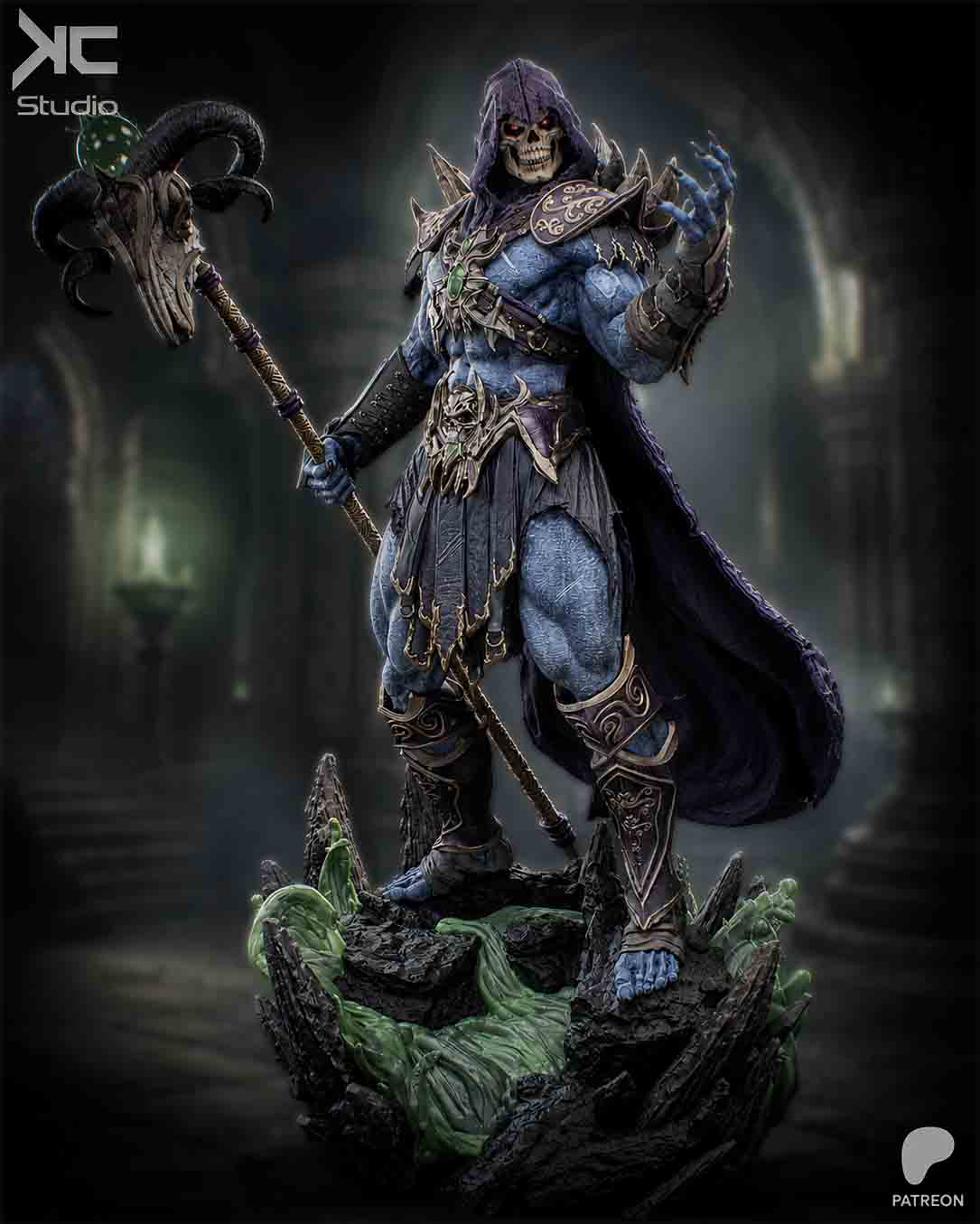 💀🔮 فیگور اسکلتور (Skeletor) | ارتفاع 35 سانتی‌متر...