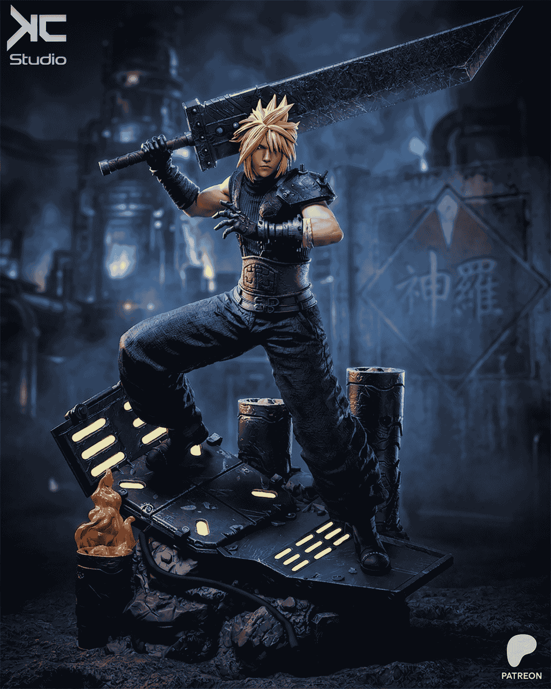⚔️☁️ فیگور کلود استرایف (Cloud Strife) | ارتفاع 40 سانتی‌متر | جنس PLA+