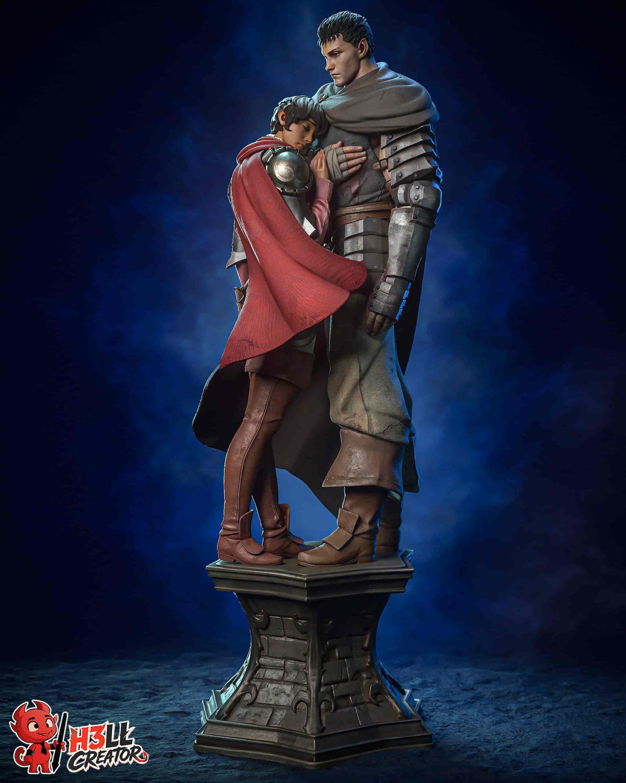 ⚔️🖤 فیگور گاتس و کاسکا Guts & Casca از Berserk | 40 سانتی‌متر | جنس PLA+