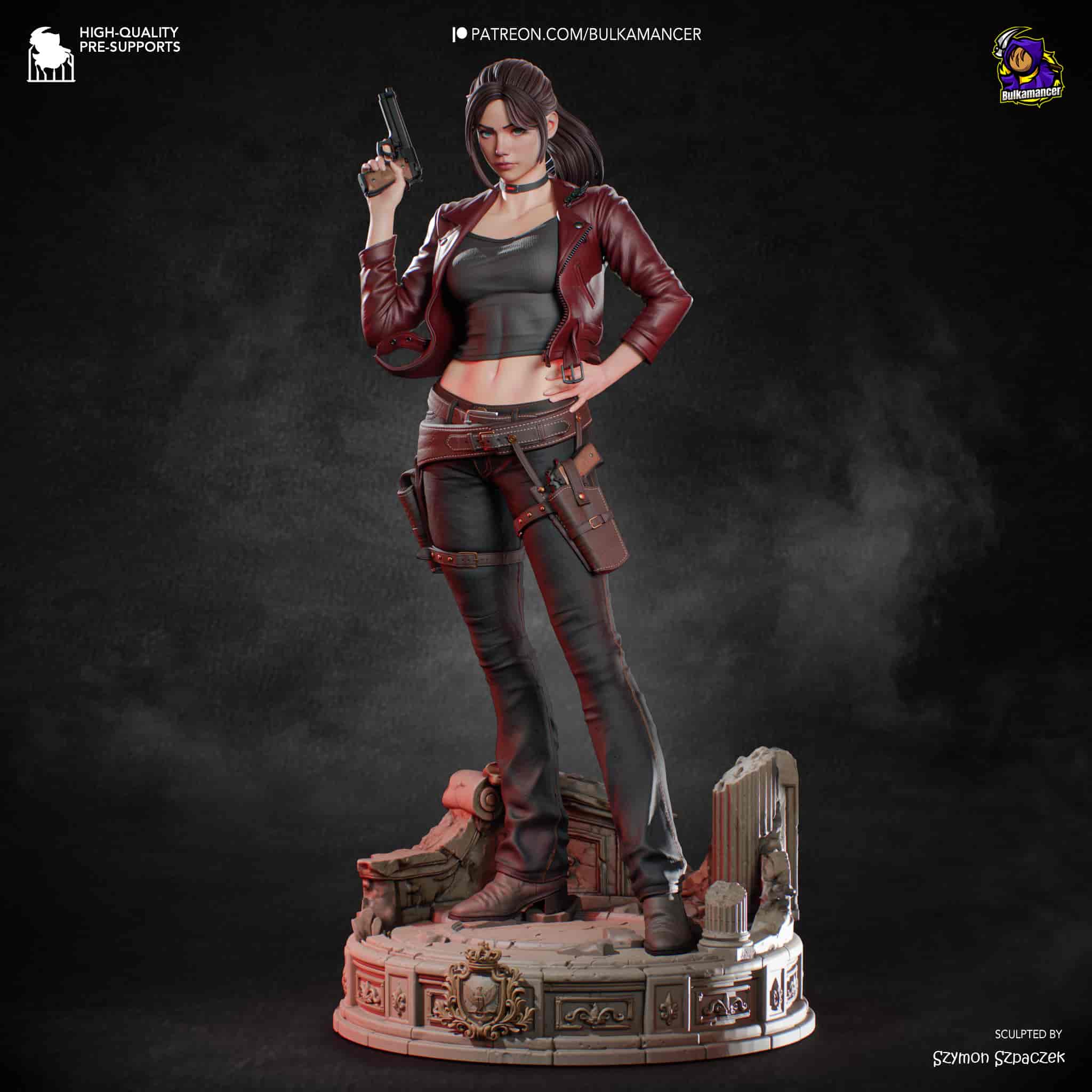 🧟‍♀️🔫 فیگور کلر ردفیلد (Claire Redfield) | ارتفاع 40 سانتی‌متر | جنس PLA+