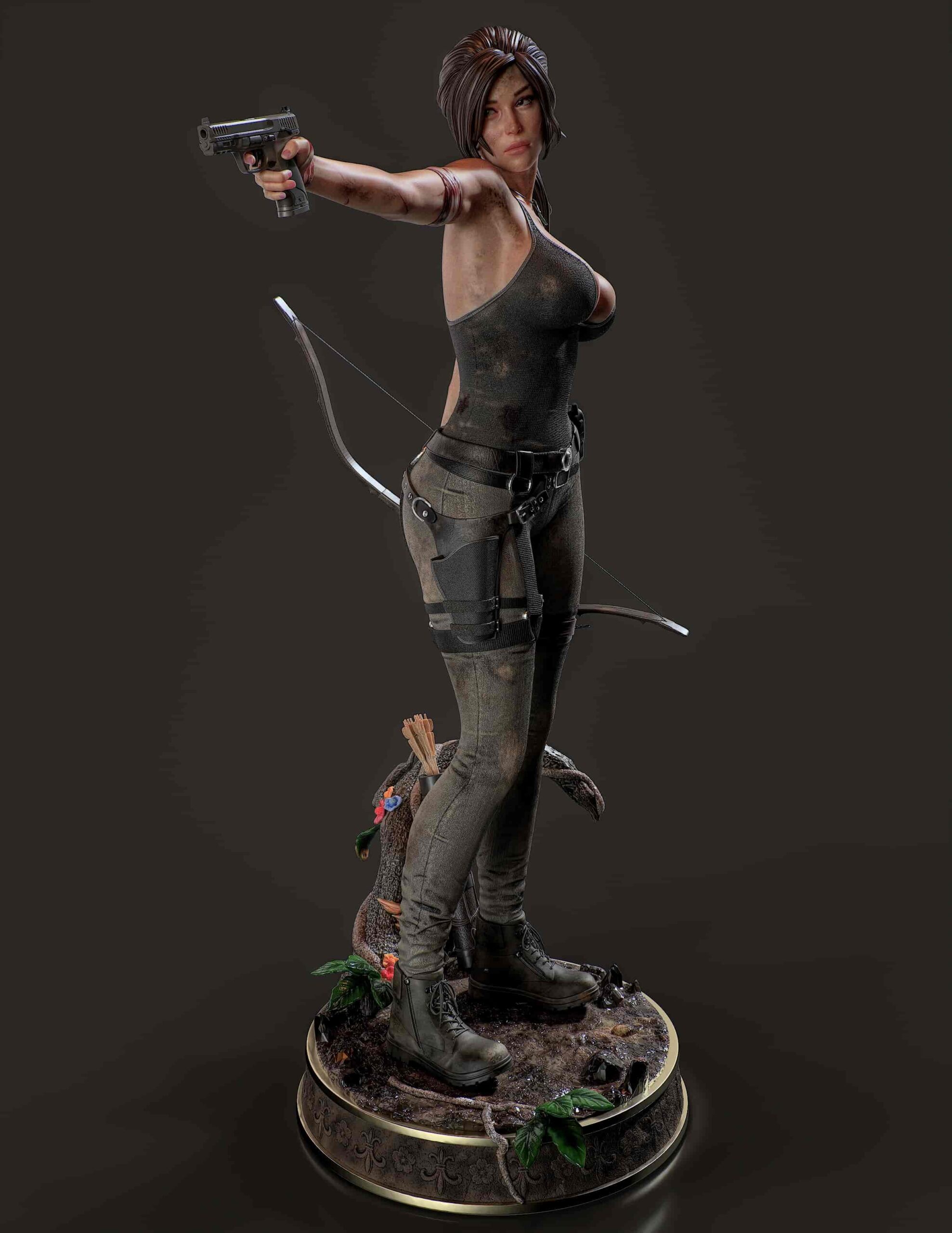 🏹🔫 فیگور لارا کرافت (Lara Croft) | ارتفاع 50 سانتی‌متر | جنس PLA+