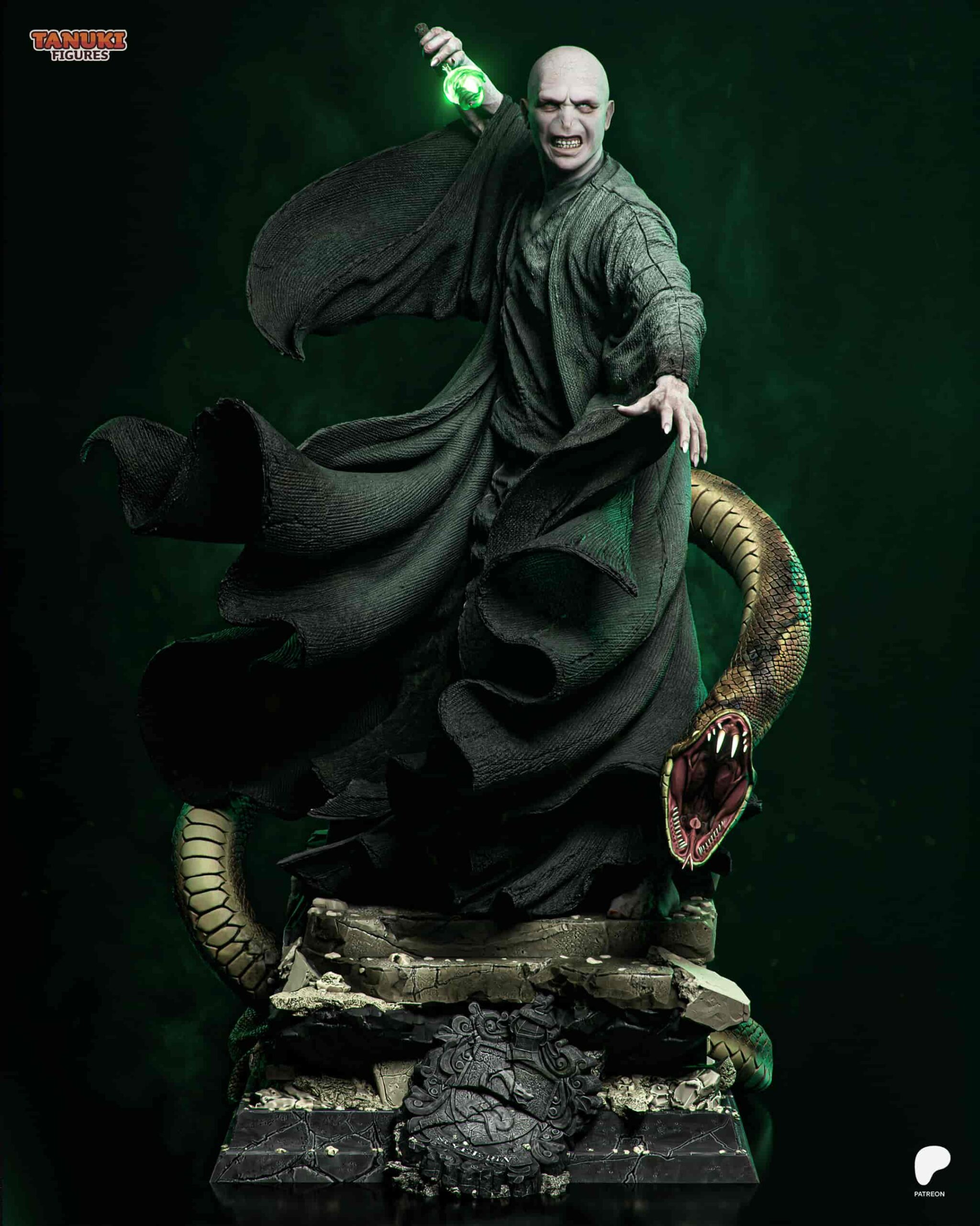 🔮🐍 فیگور لرد ولدمورت (Voldemort) با نجینی | ارتفاع 40 سانتی‌متر | جنس PLA+