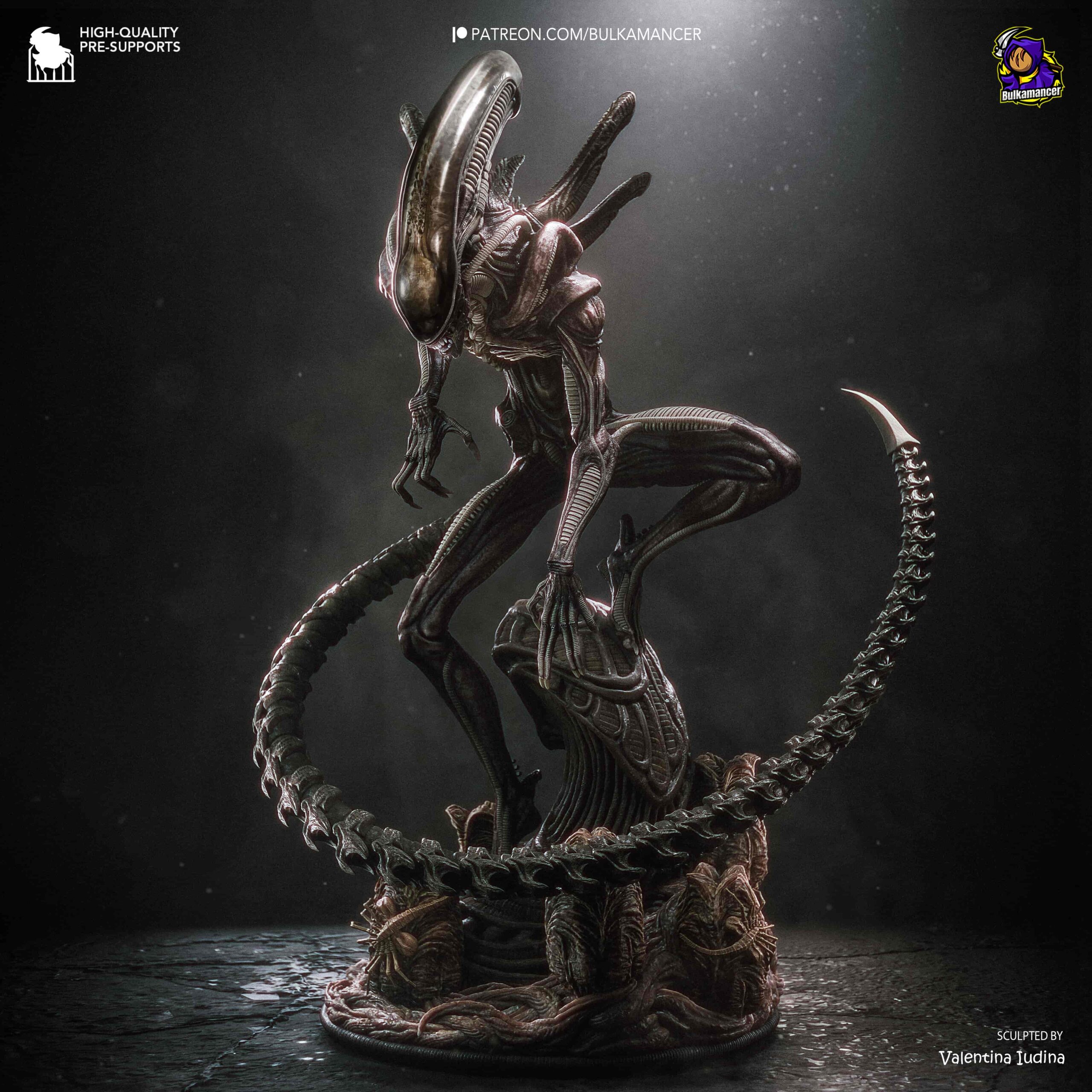 👽💀 فیگور زنومورف الین Xenomorph Alien | ارتفاع 40 سانتی‌متر | جنس PLA+