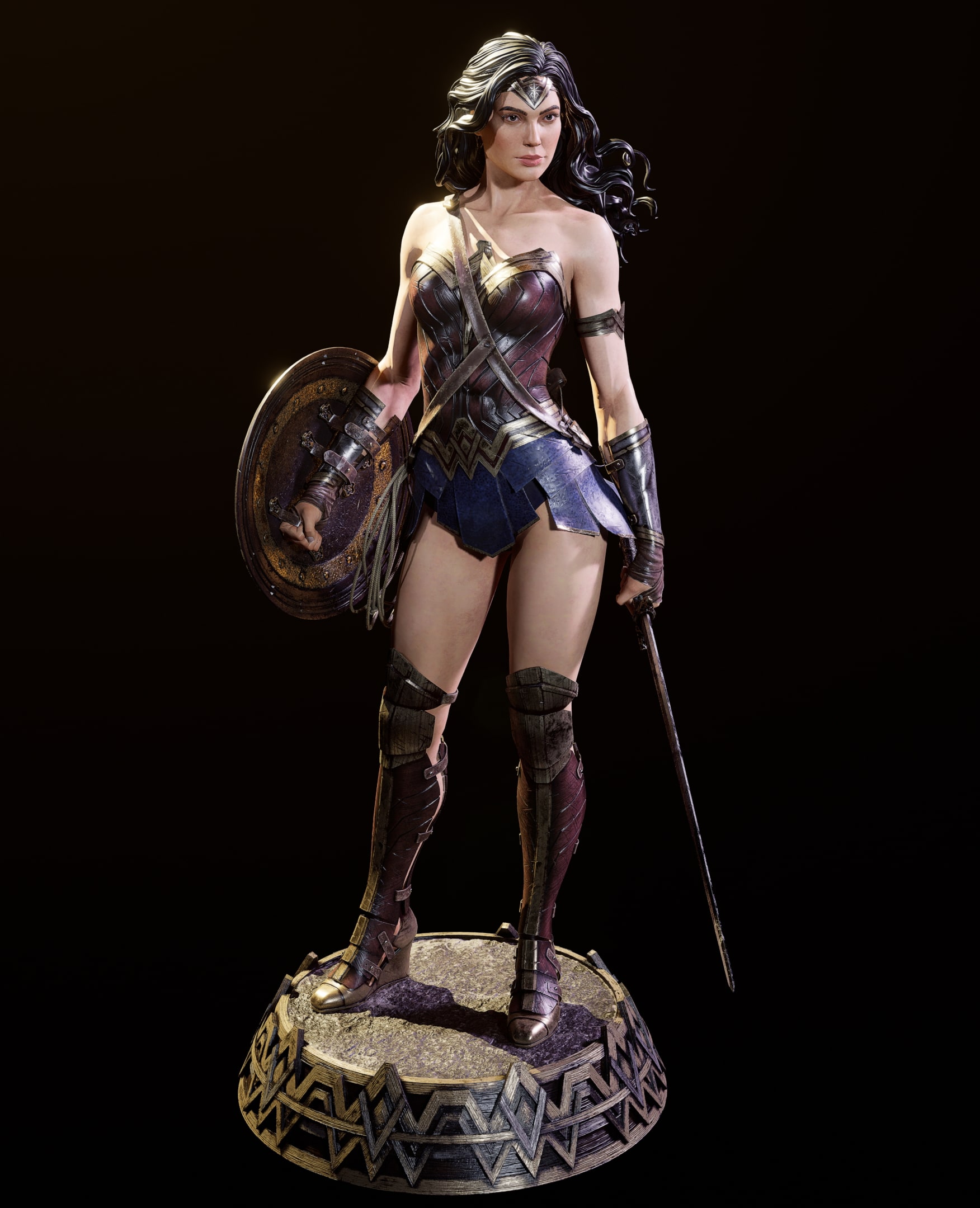 ⚔️ فیگور کلکسیونی زن شگفت‌انگیز گل گدوت (Wonder Woman – Gal Gadot) ارتفاع ۵۰ سانتی‌متر | جنس PLA+