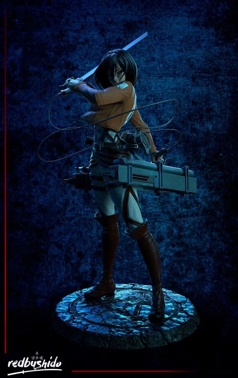 ⚔️🧣 فیگور میکاسا آکرمن (Mikasa Ackerman – Attack on Titan) ارتفاع ۴۰ سانتی‌متر | جنس PLA+
