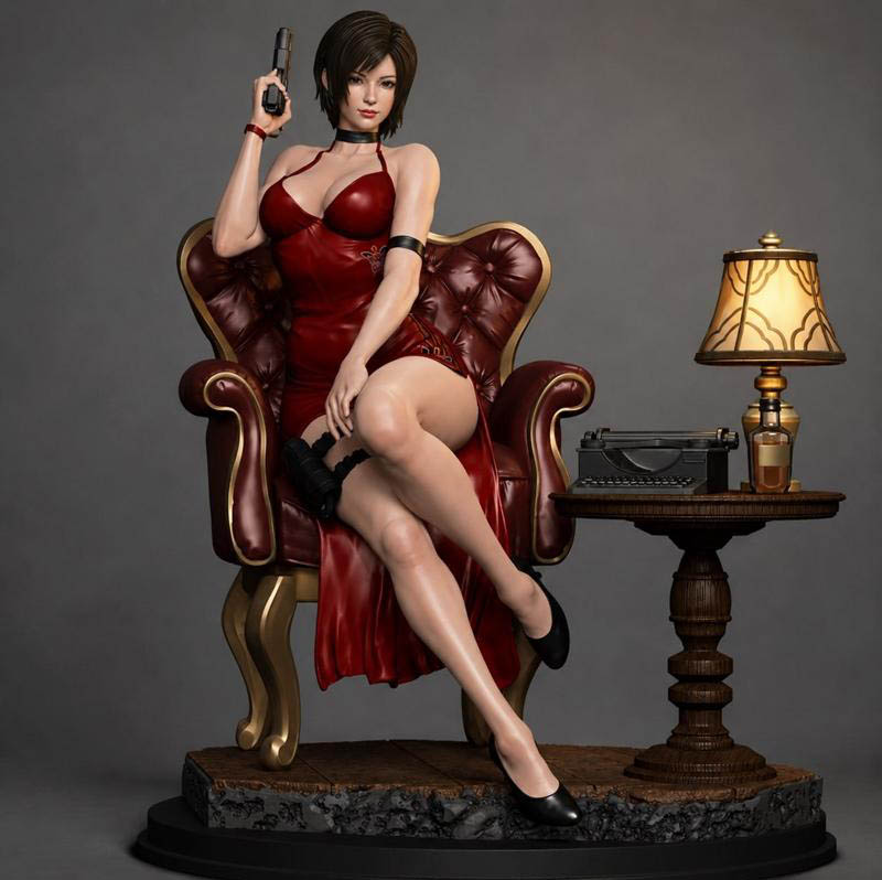 🔥 فیگور دیوراما آدا وانگ رزیدنت اویل (Ada Wong - Resident Evil) ارتفاع ۳۰ سانتیمتر | جنس PLA+