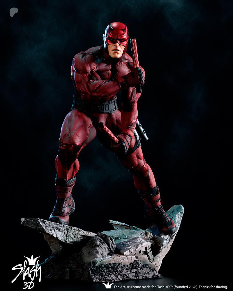 😈 فیگور دیوراما دردویل شیطان هلز کیچن (Daredevil – Marvel) ارتفاع ۴۰ سانتی‌متر | جنس PLA+
