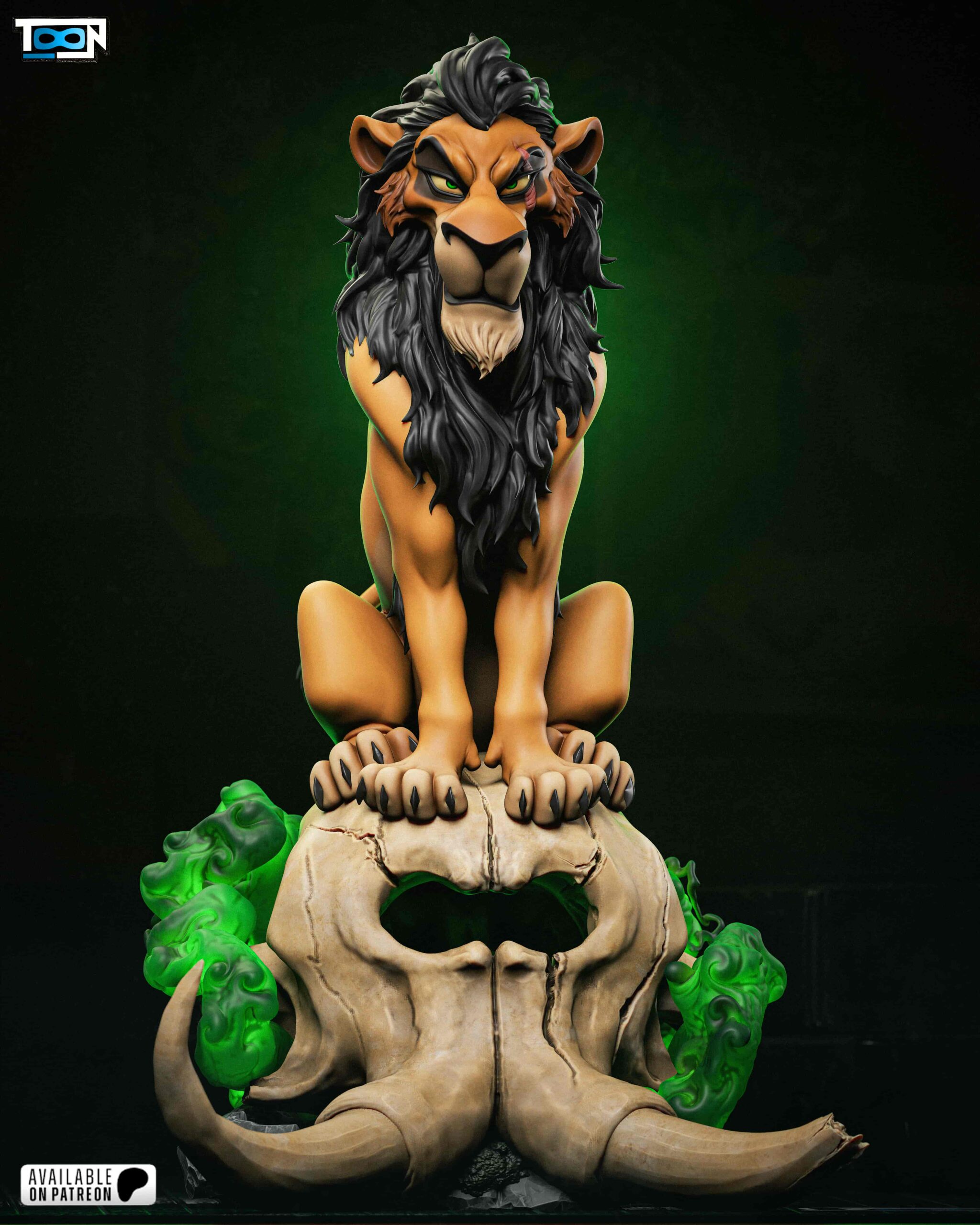 🦁💀 فیگور اسکار Scar شیر شاه روی جمجمه...