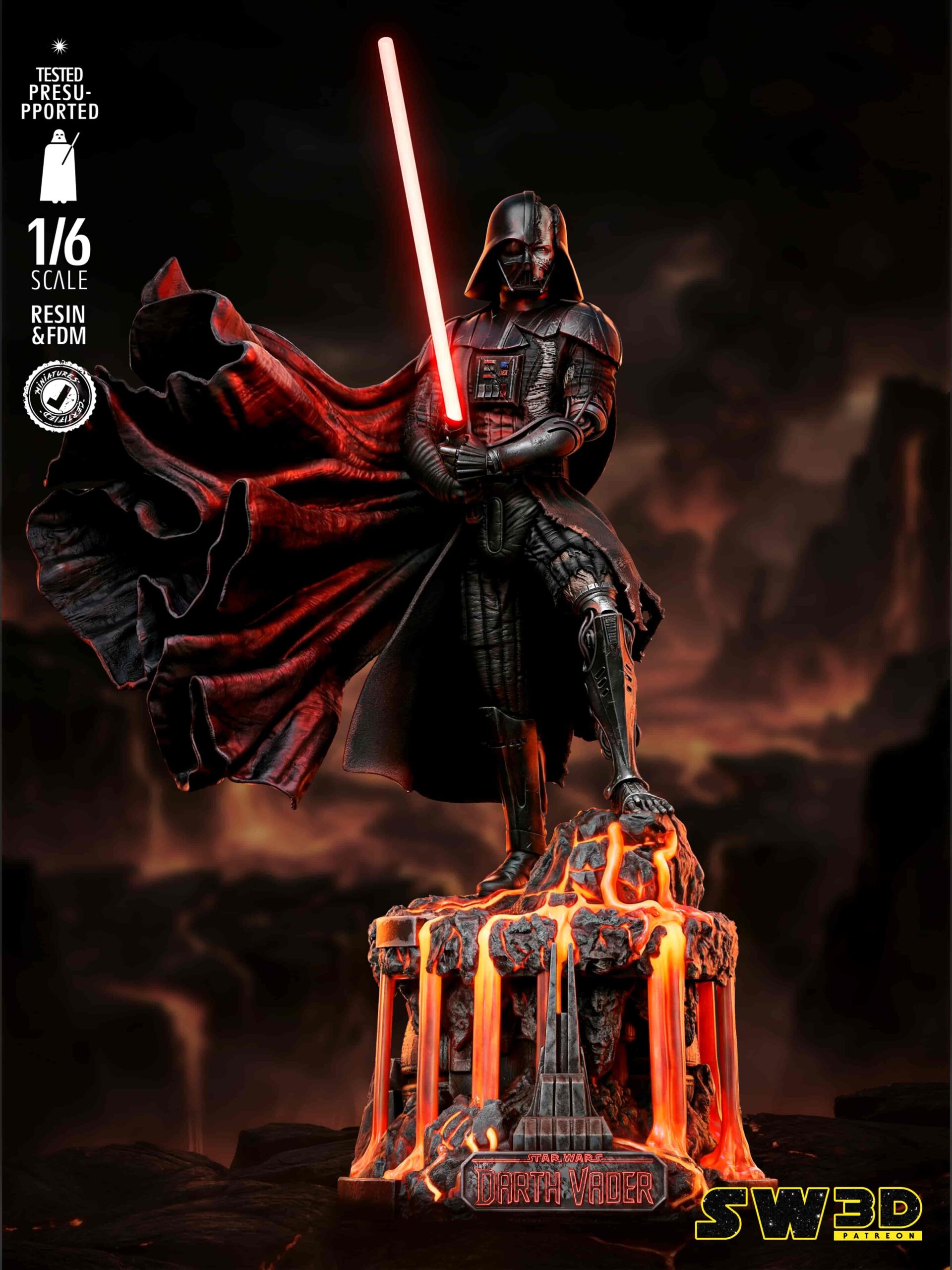 🌋🔥 فیگور دارث ویدر (Darth Vader) جنگ ستارگان...
