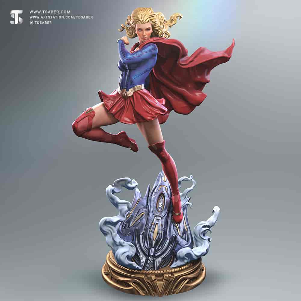 🦸‍♀️⚡ فیگور سوپرگرل Supergirl اثر استودیو TDSaber پایه...