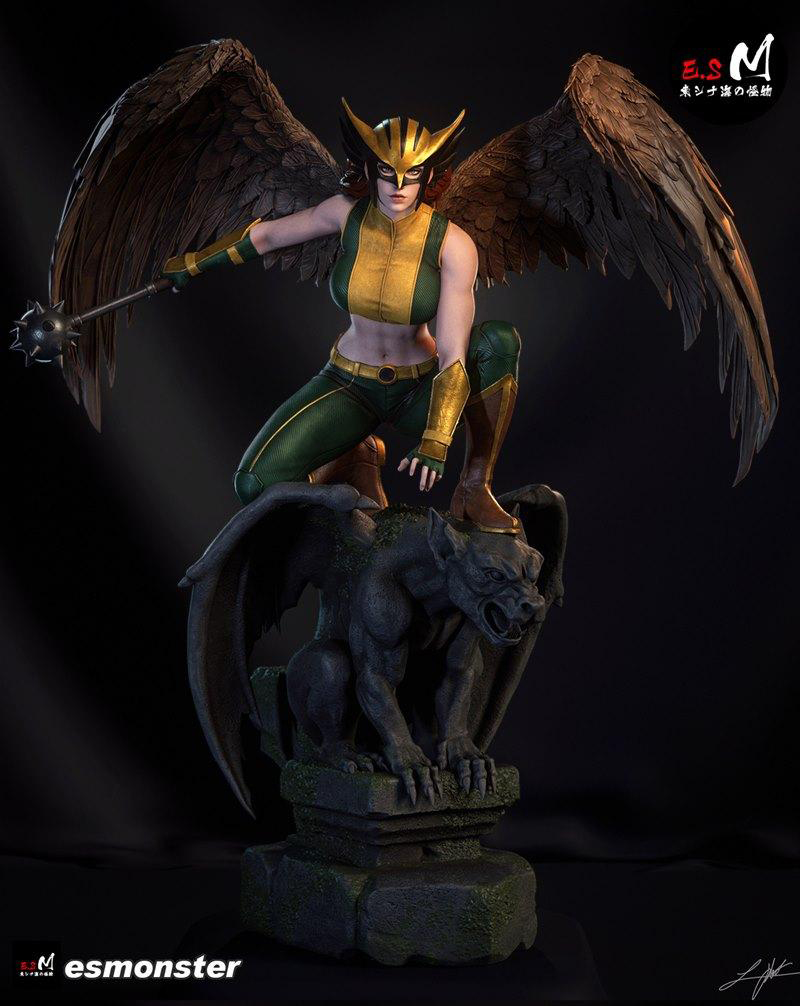 🪽🦅 فیگور هاکوومن (Hawkwoman / Hawkgirl) دی‌سی | ارتفاع 40 سانتی‌متر | جنس PLA+