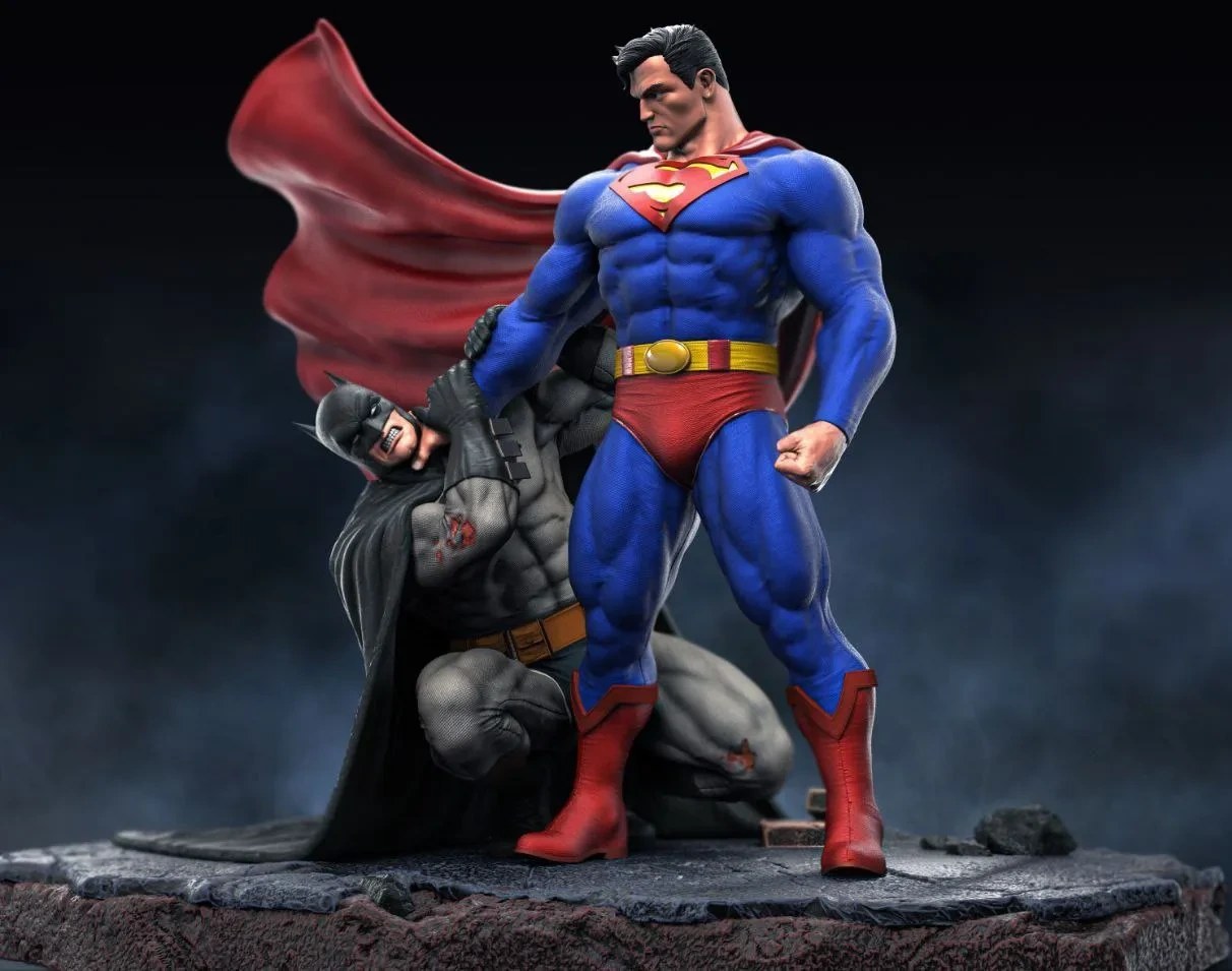 🦸‍♂️ فیگور سوپرمن علیه بتمن (Superman vs Batman) ارتفاع 30 سانتی‌متر | جنس PLA+