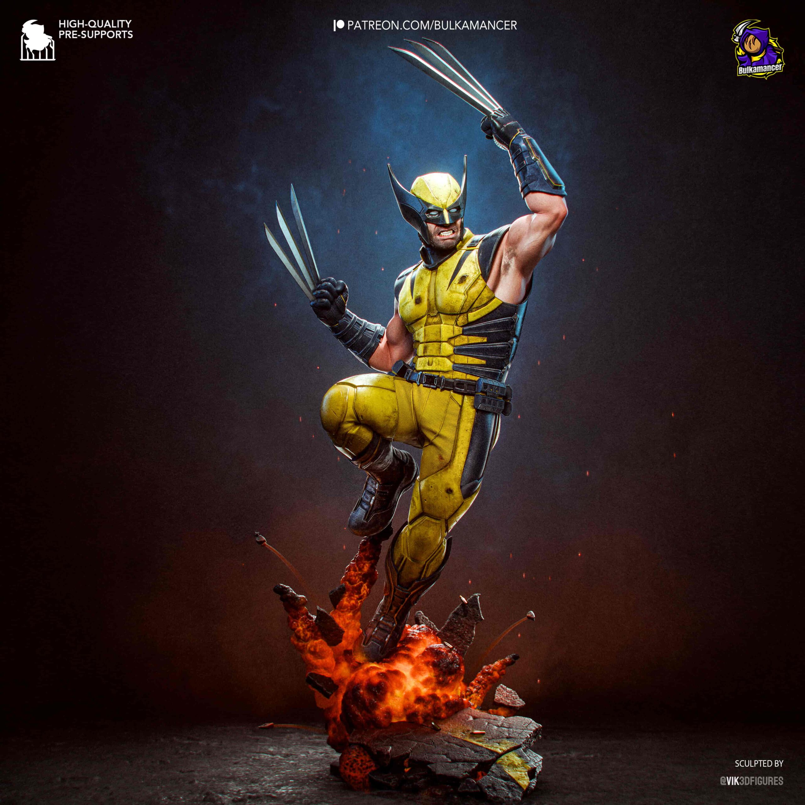 ⚔️💥 فیگور ولورین Wolverine مارول ارتفاع 50 سانتی‌متر | جنس PLA+