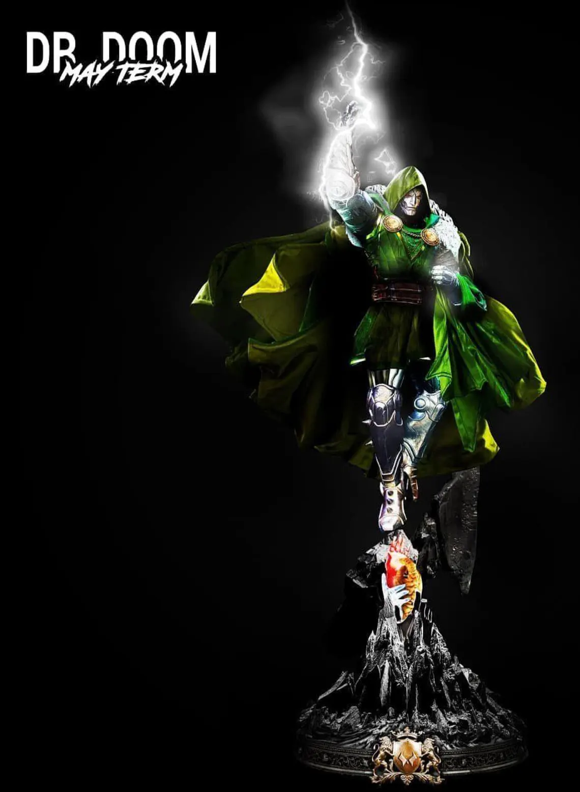 👑⚡ فیگور دکتر دوم Dr. Doom اثر استودیو B3DSERK (مجموعه May Term) ارتفاع 67.5 سانتی‌متر | جنس PLA+