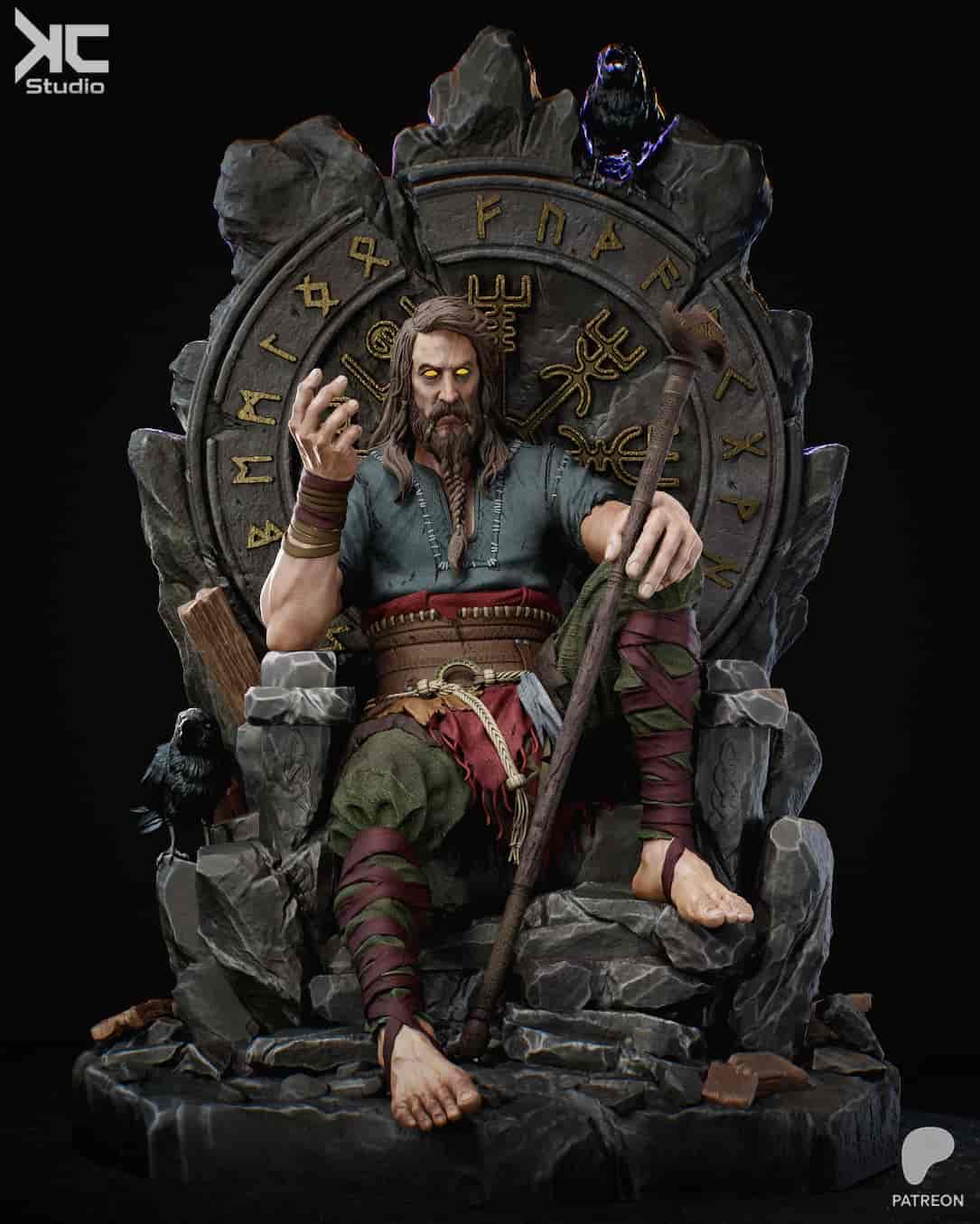 ⚡🦅 فیگور تیر خدای جنگ Tyr God of War ارتفاع 40 سانتی‌متر | جنس PLA+